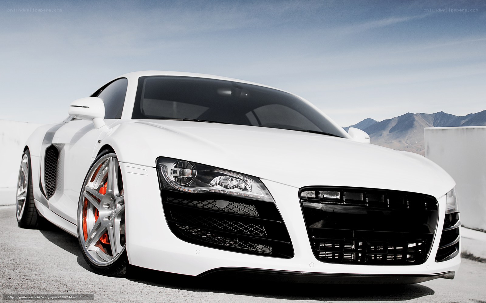 White Audi R8 sports car