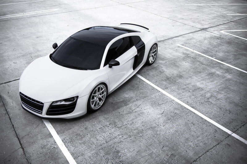 White Audi R8 sports car