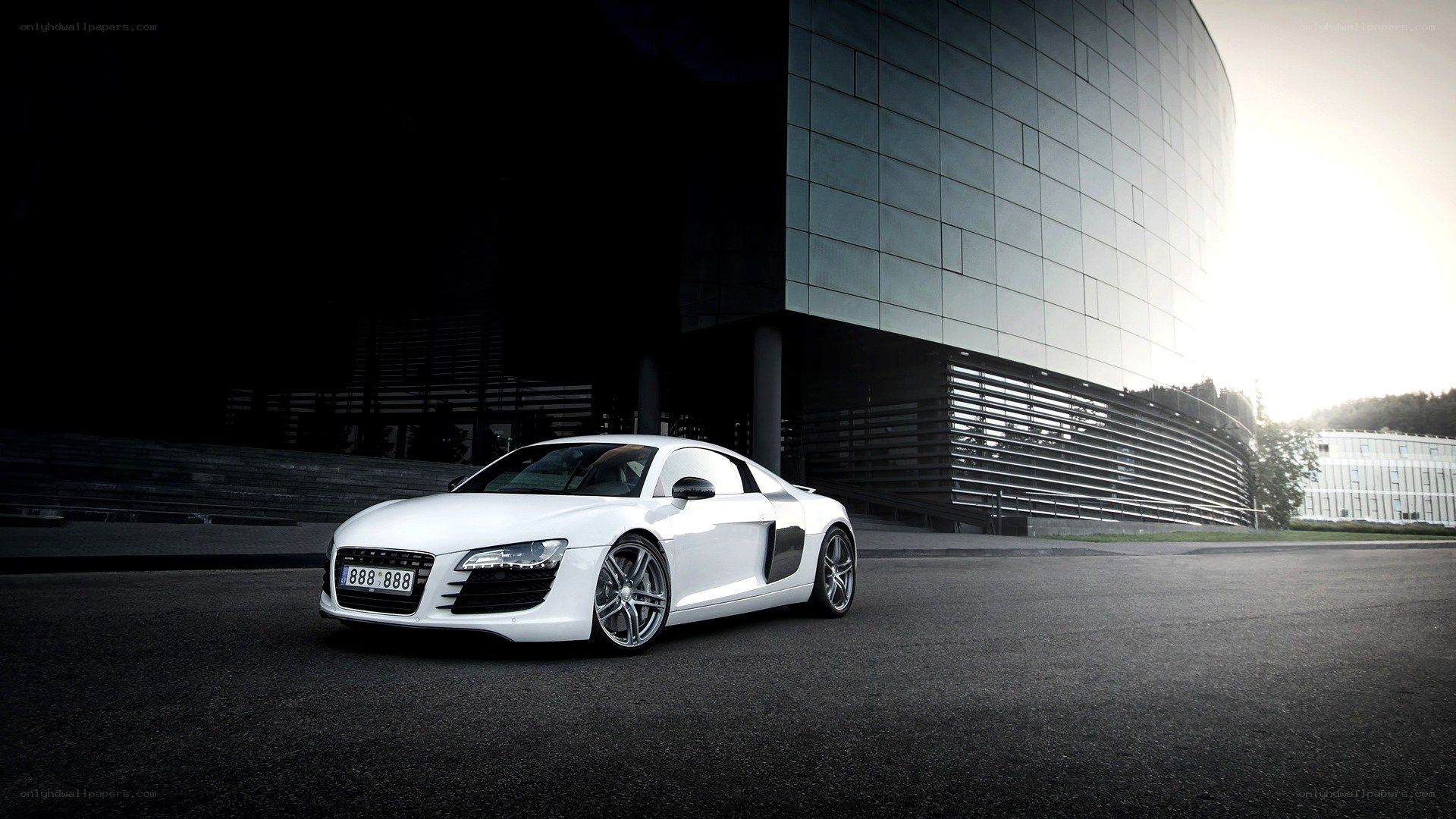 White Audi R8 sports car
