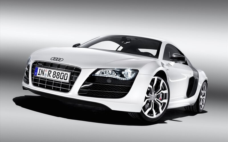 White Audi R8 sports car