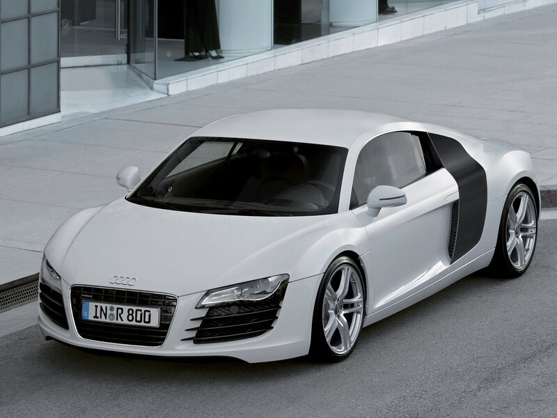 White Audi R8 sports car