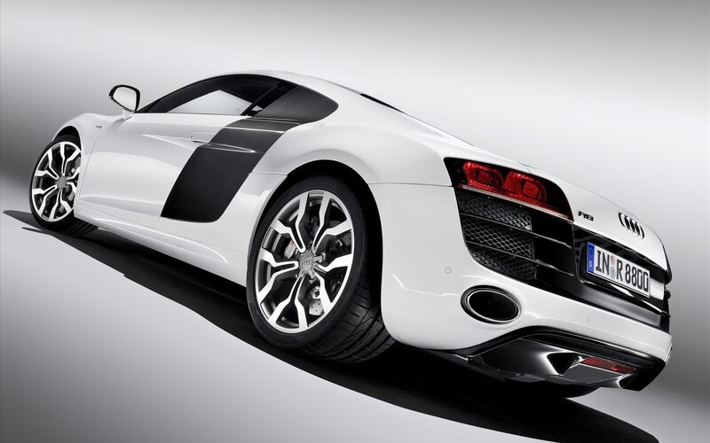 White Audi R8 sports car