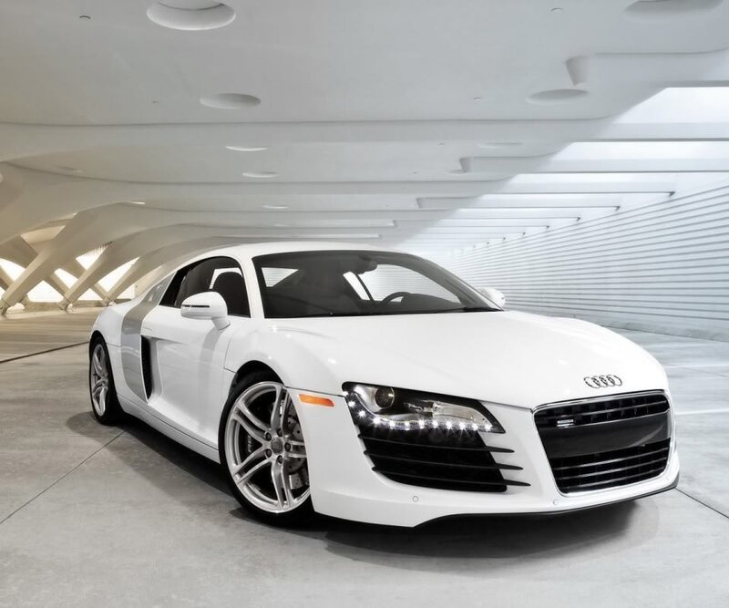 White Audi R8 sports car