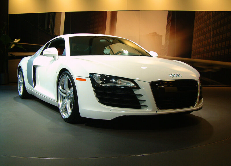White Audi R8 sports car