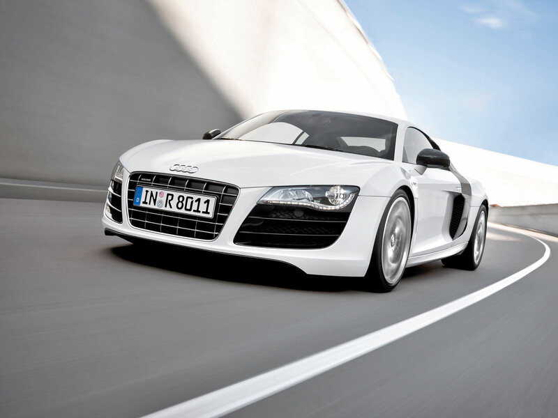 White Audi R8 sports car