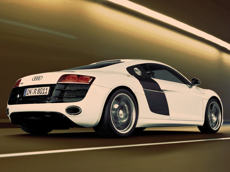 White Audi R8 sports car