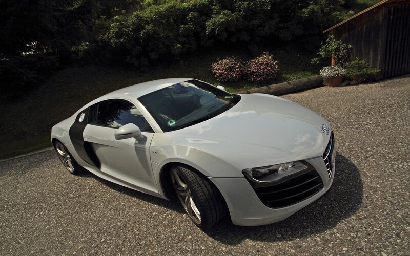 White Audi R8 sports car