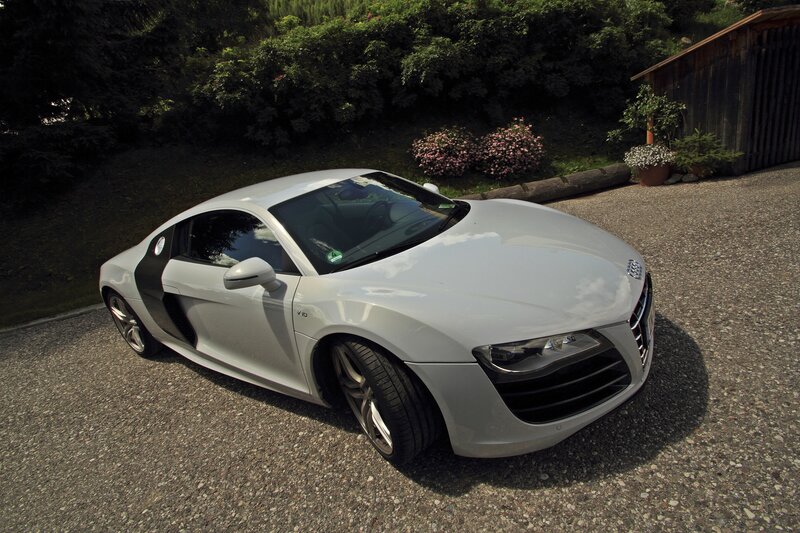 White Audi R8 sports car