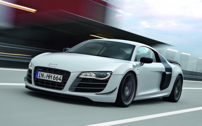 White Audi R8 sports car