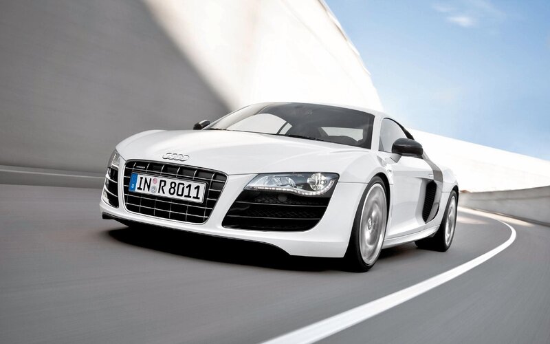 White Audi R8 sports car