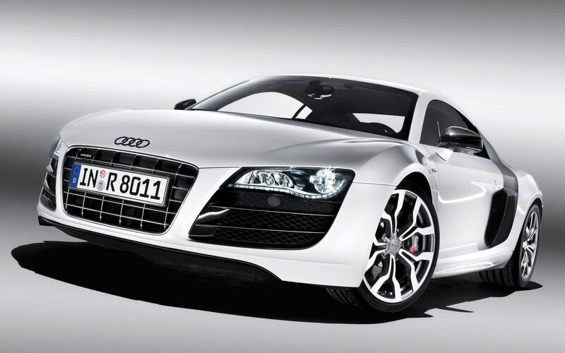 White Audi R8 sports car