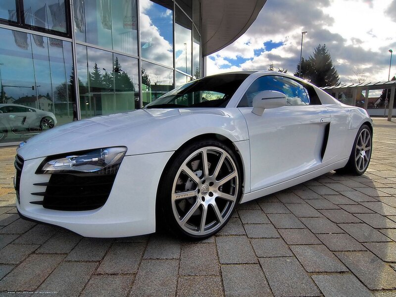 White Audi R8 sports car