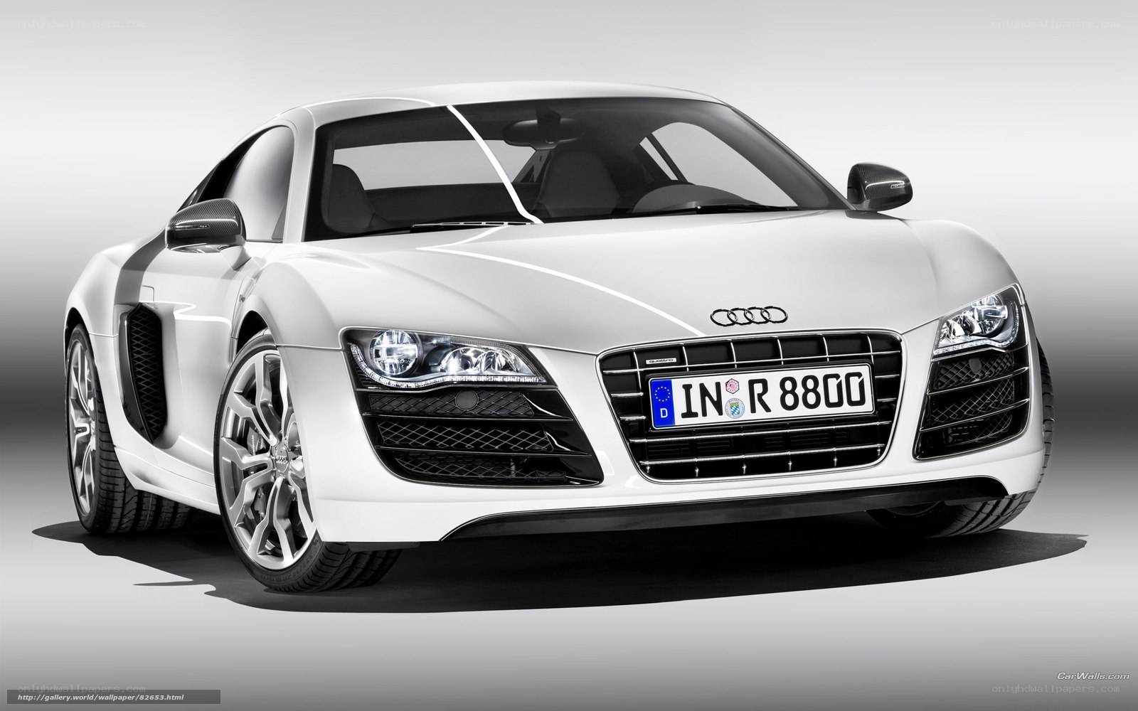 White Audi R8 sports car
