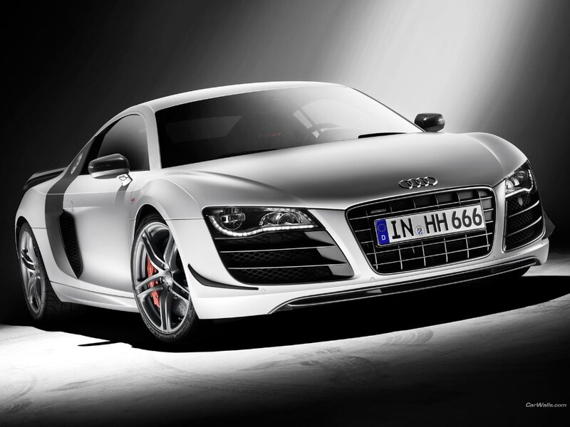 White Audi R8 sports car