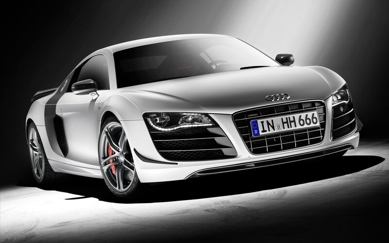White Audi R8 sports car