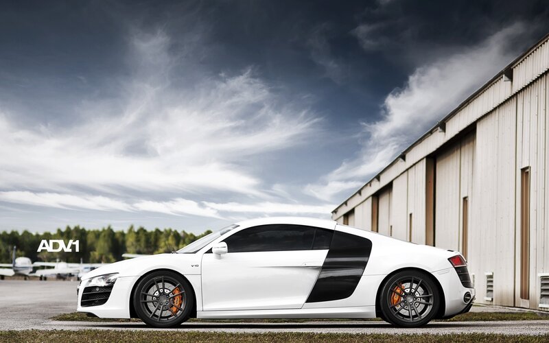 White Audi R8 sports car