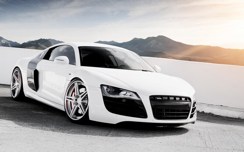 White Audi R8 sports car