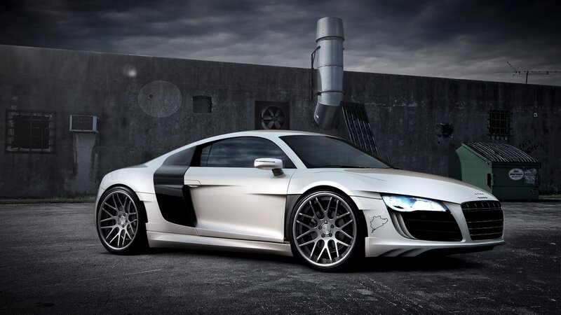White Audi R8 sports car