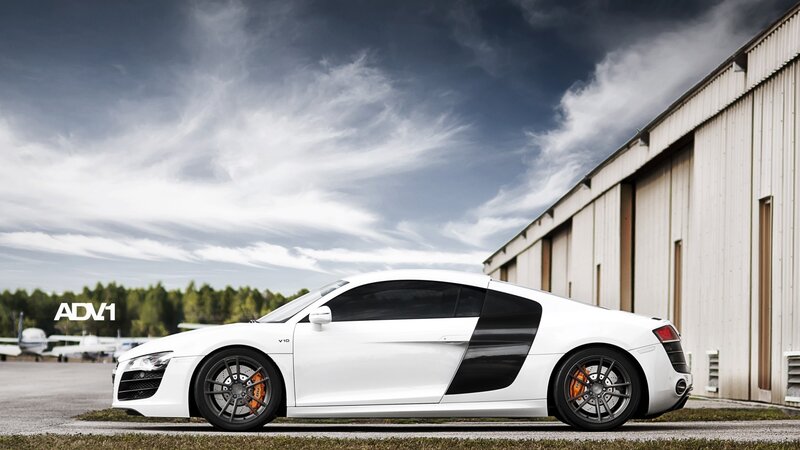 White Audi R8 sports car