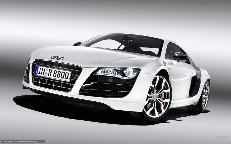 White Audi R8 Sports Car — Dramatic, Photograph, License Plate