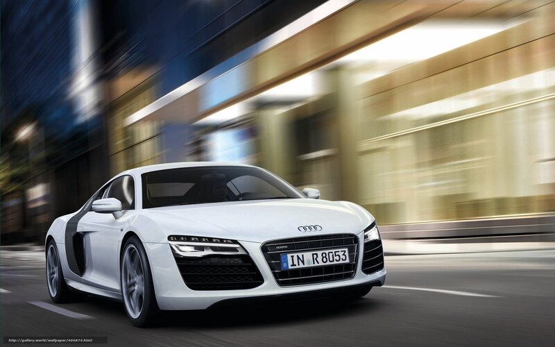 White Audi R8 Sports Car — Dynamic, 3d Render
