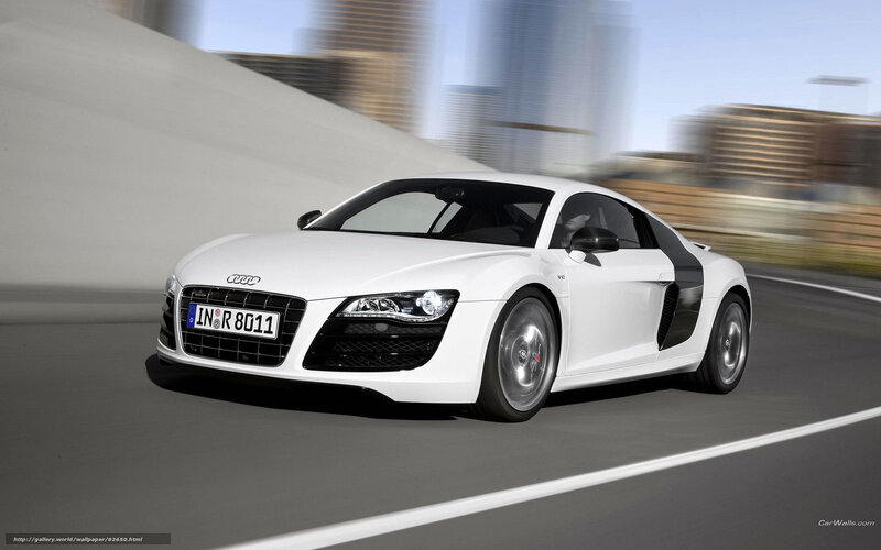 White Audi R8 Sports Car — Dynamic, Afternoon, Photograph