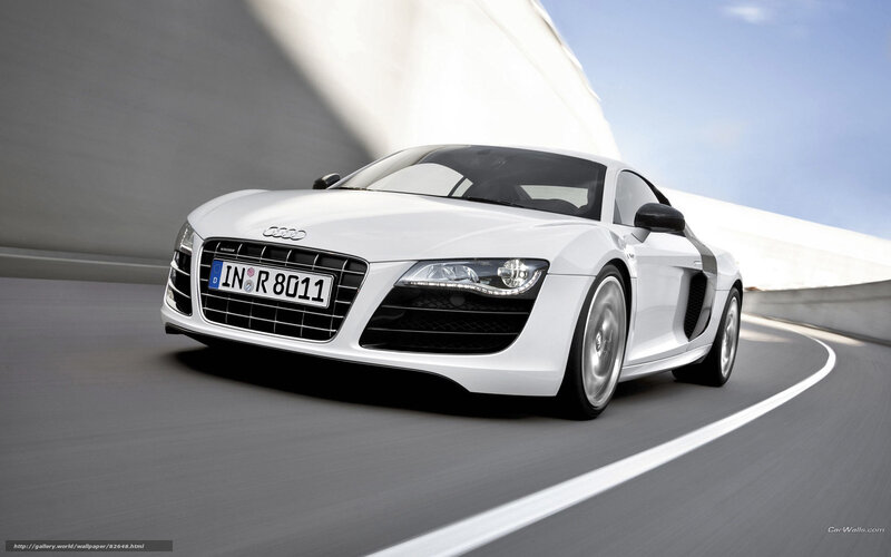 White Audi R8 Sports Car — Dynamic, Afternoon