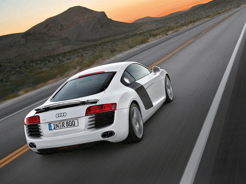 White Audi R8 Sports Car — Dynamic