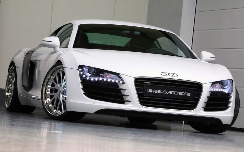 White Audi R8 Sports Car — Modern, Photograph, Wheels