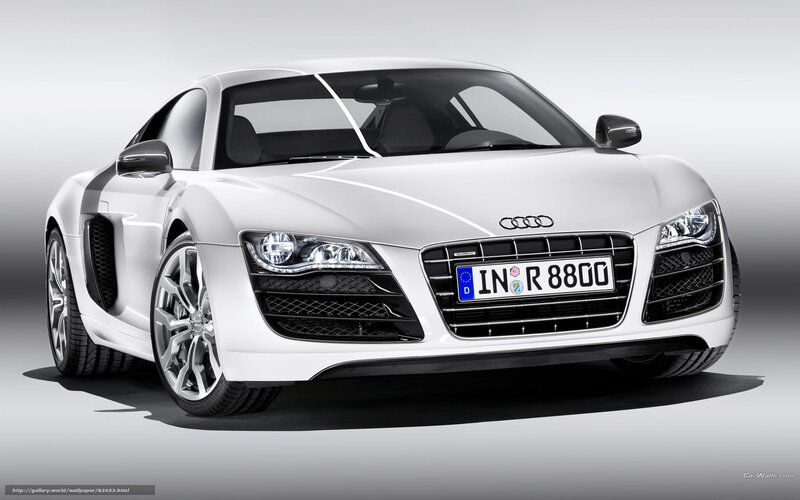 White Audi R8 Sports Car — Neutral, Photograph