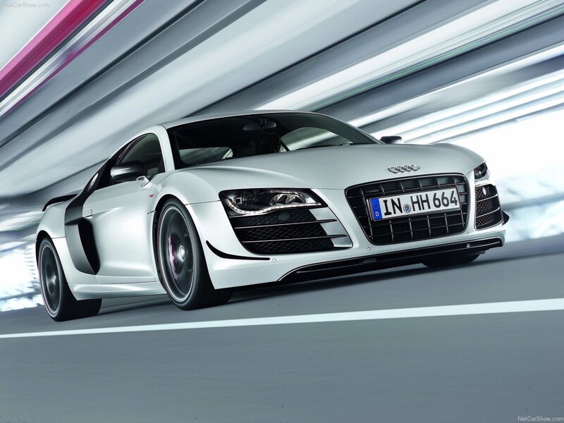 White Audi R8 Sports Car — Silver