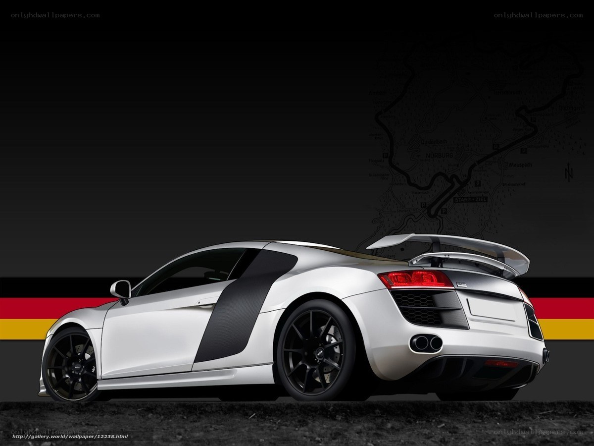 white audi r8 sports car