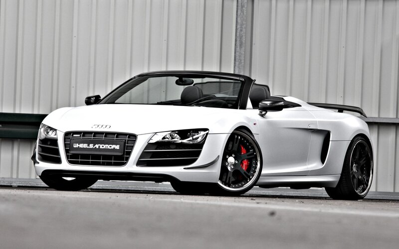 White Audi R8 Spyder — Dramatic, Photograph, Car, Convertible