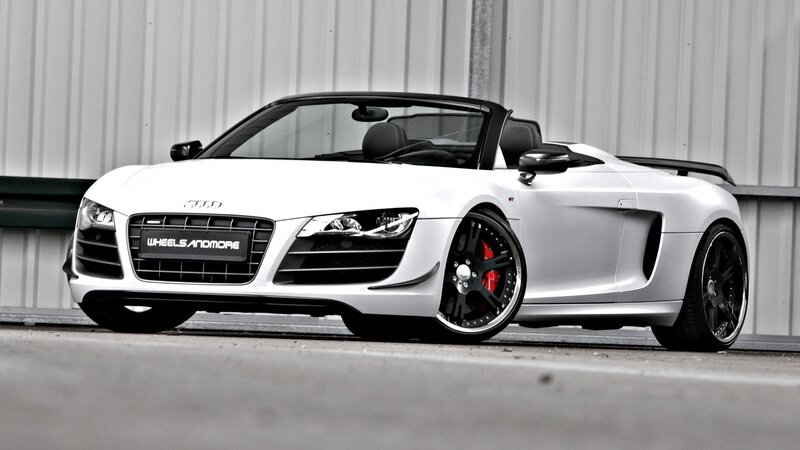 White Audi R8 Spyder — Dramatic, Photograph, Car, Convertible, Wheels, Black