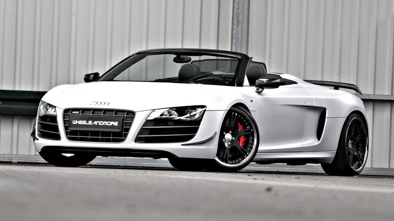 White Audi R8 Spyder — Dramatic, Photograph, Car