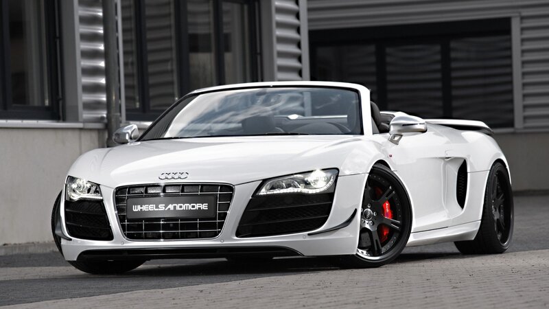 White Audi R8 Spyder — Dramatic, Photograph