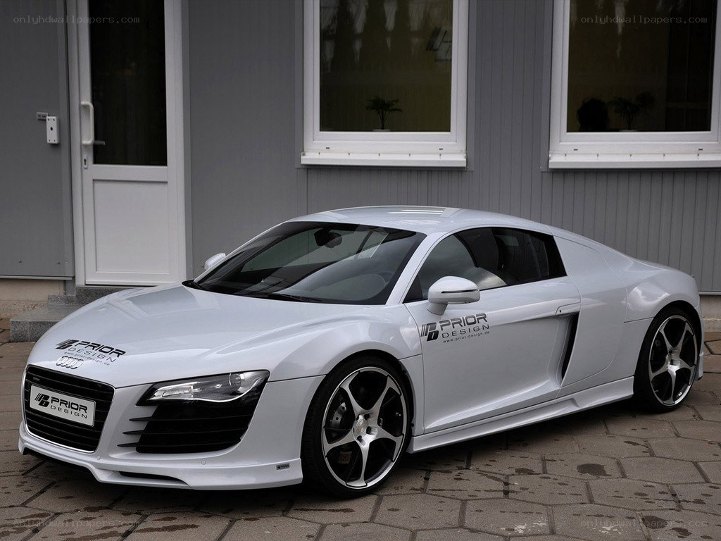 White Audi R8 with Prior Design