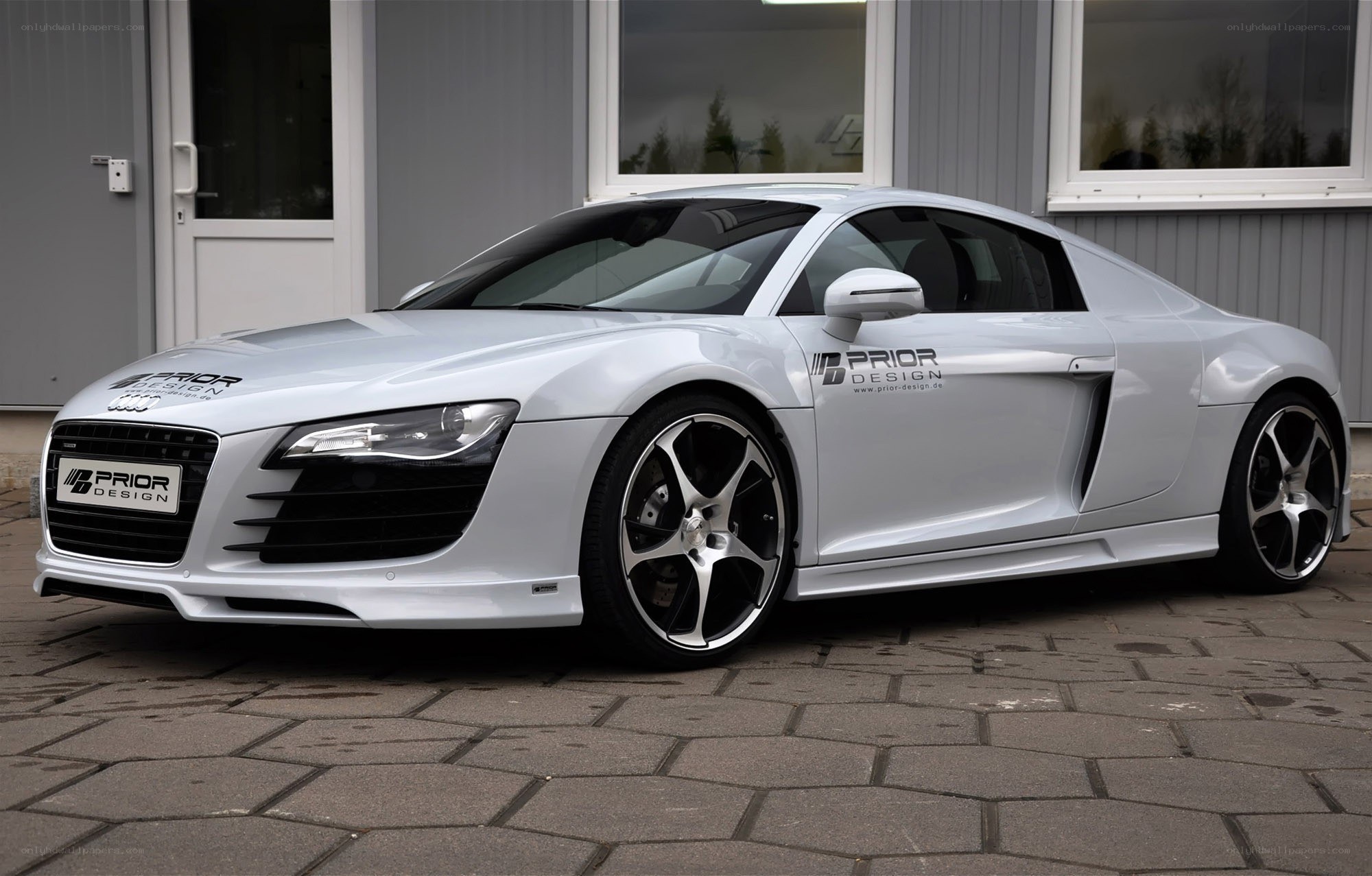 White Audi R8 with Prior Design
