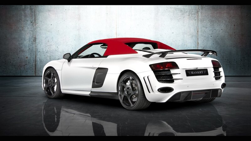 white audi r8 with red top