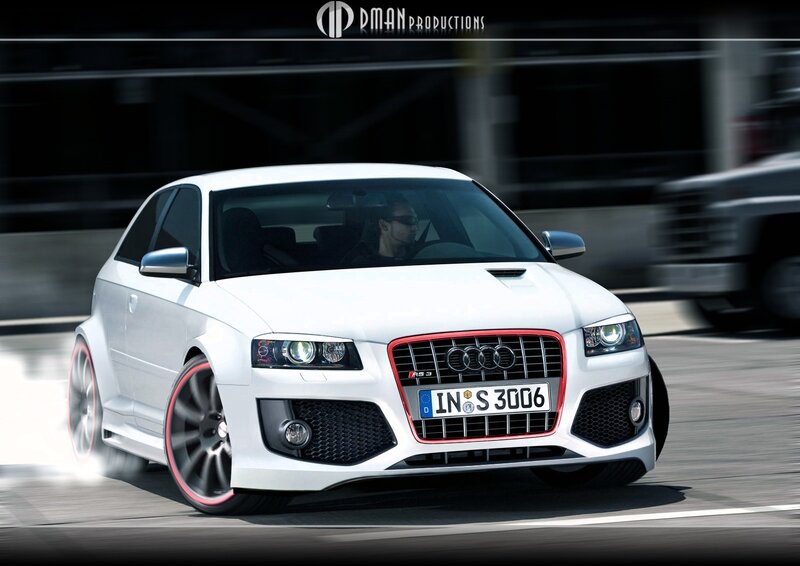 white audi rs3 in motion