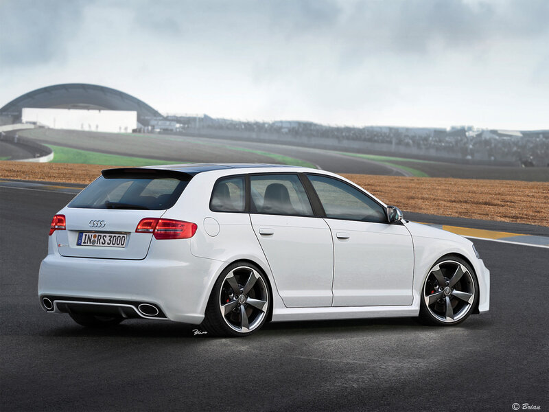 white audi rs3 on racetrack