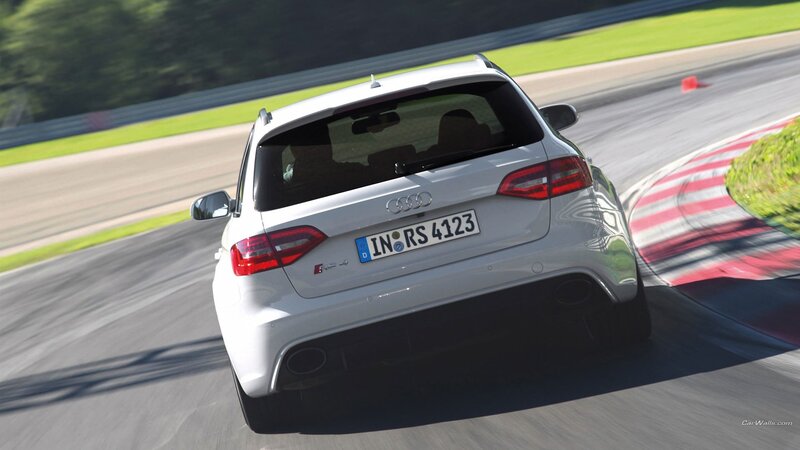 White Audi Rs4 on Track