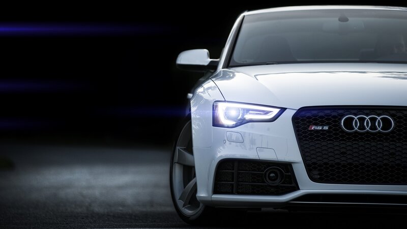 White Audi Rs5 Car — Dramatic