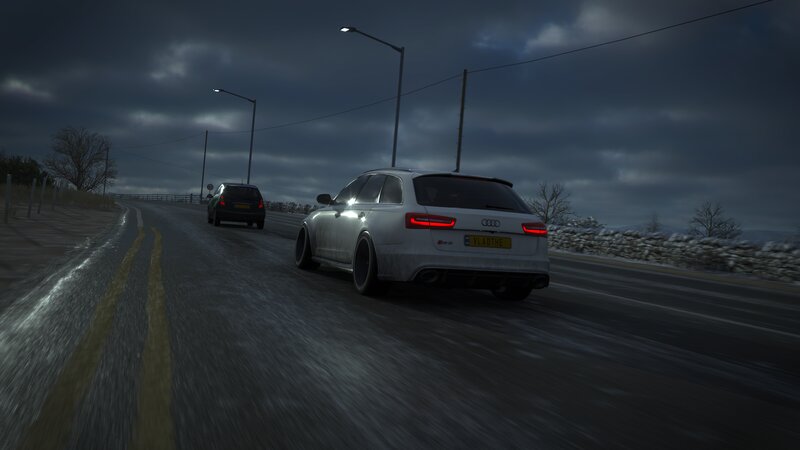 White Audi Rs6 on Road