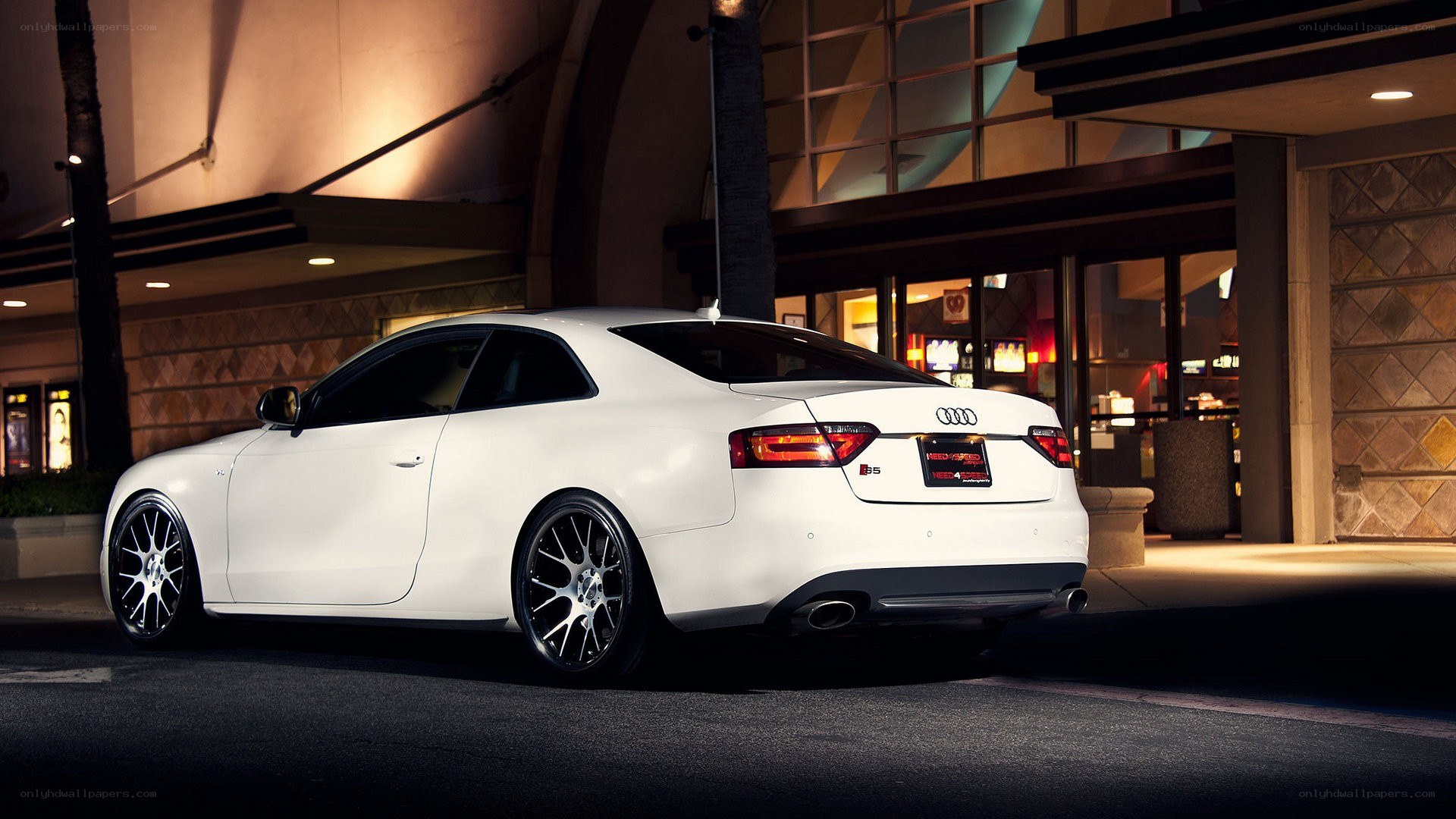 white audi s5 at night