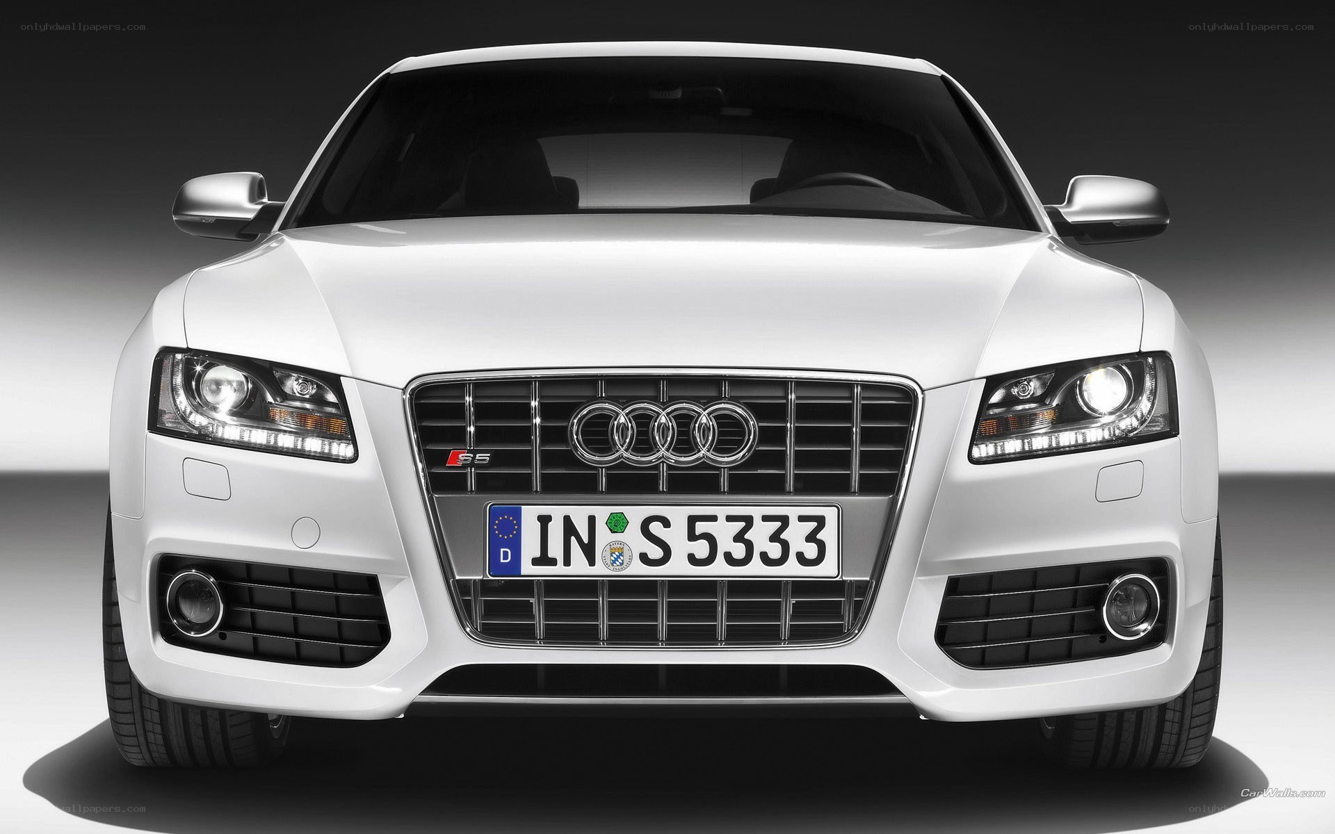 white audi s5 front view