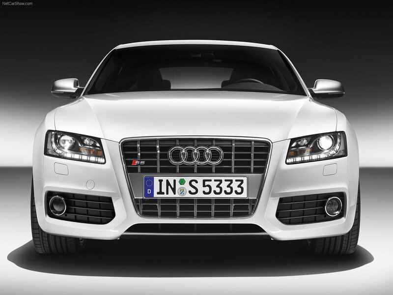 White Audi S5 front view