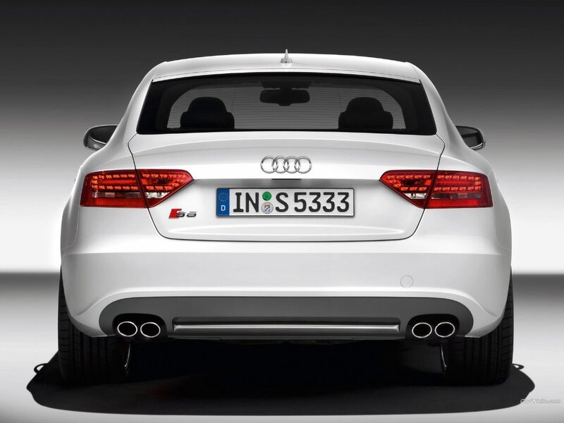 white audi s5 rear view