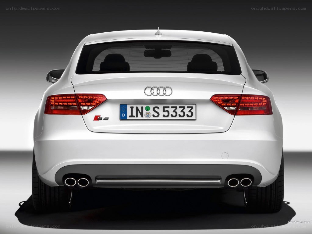 white audi s5 rear view