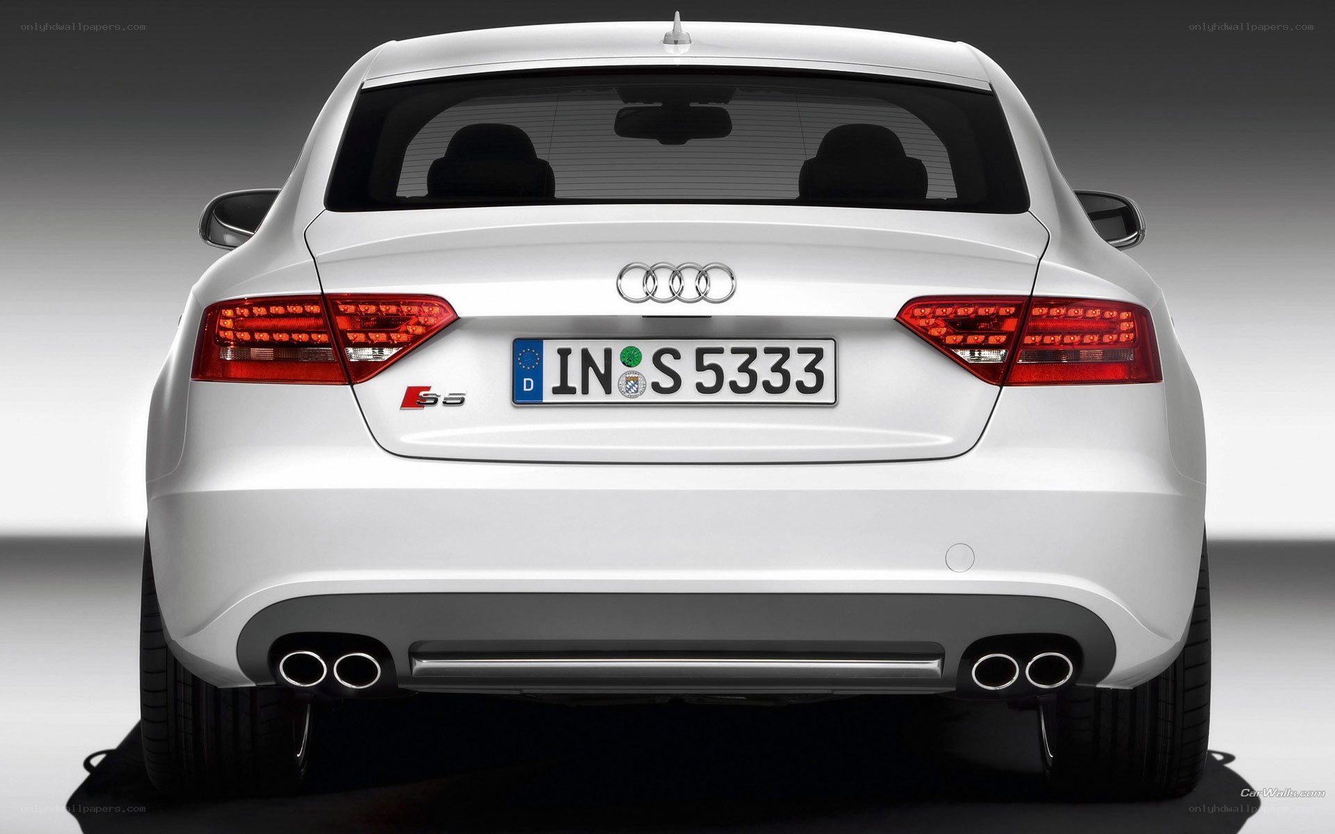 white audi s5 rear view